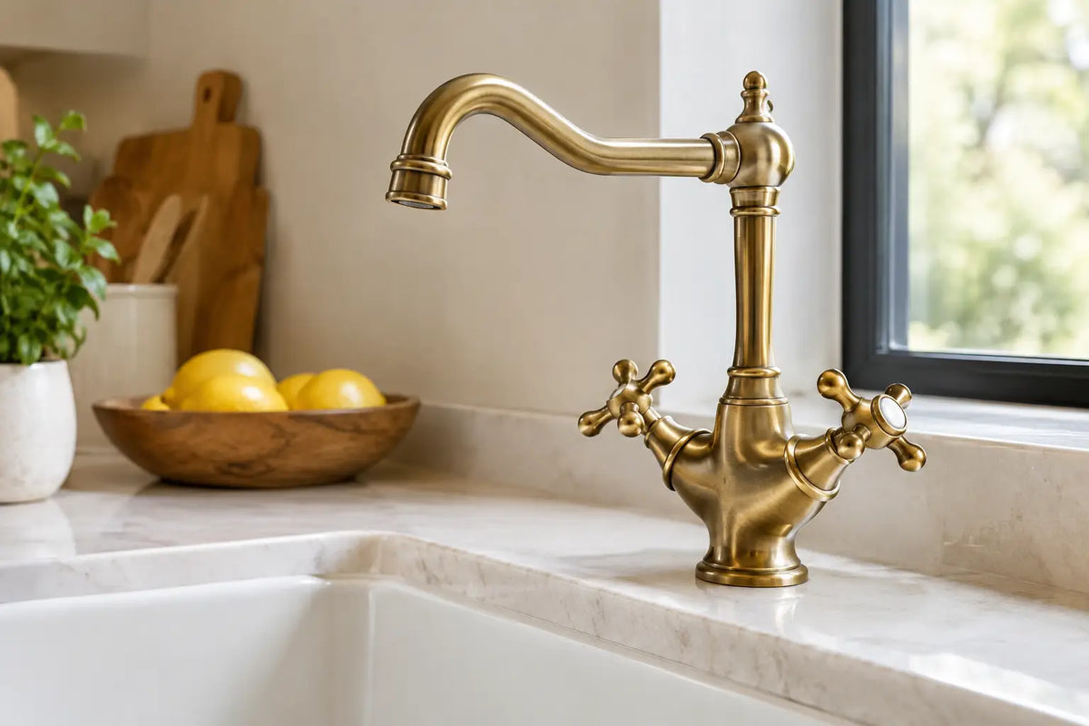 Choisir un robinet cuisine laiton style vintage