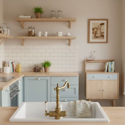 Robinet de cuisine en bronze antique