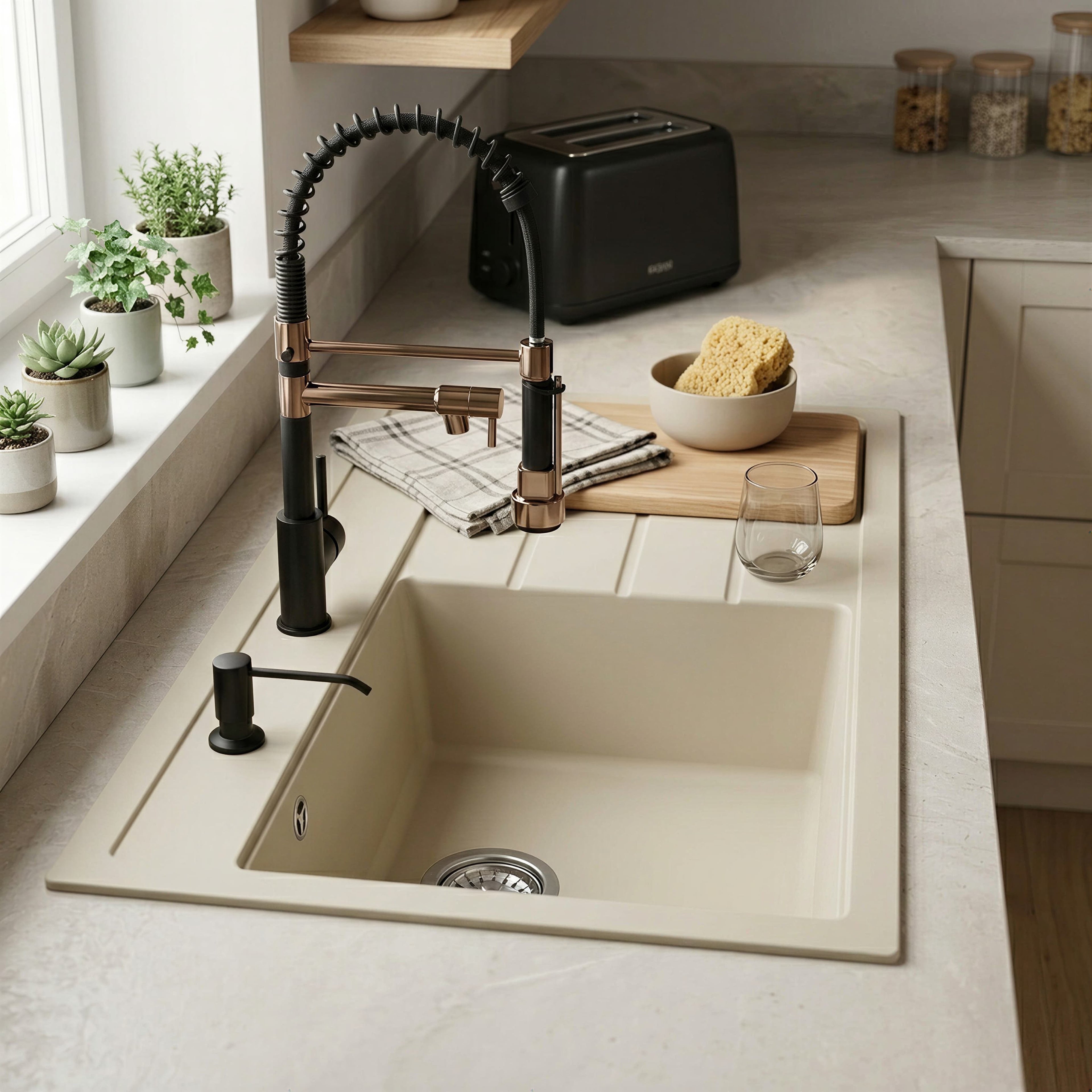 Robinet de cuisine douchette semi-pro en laiton ARMONIE
