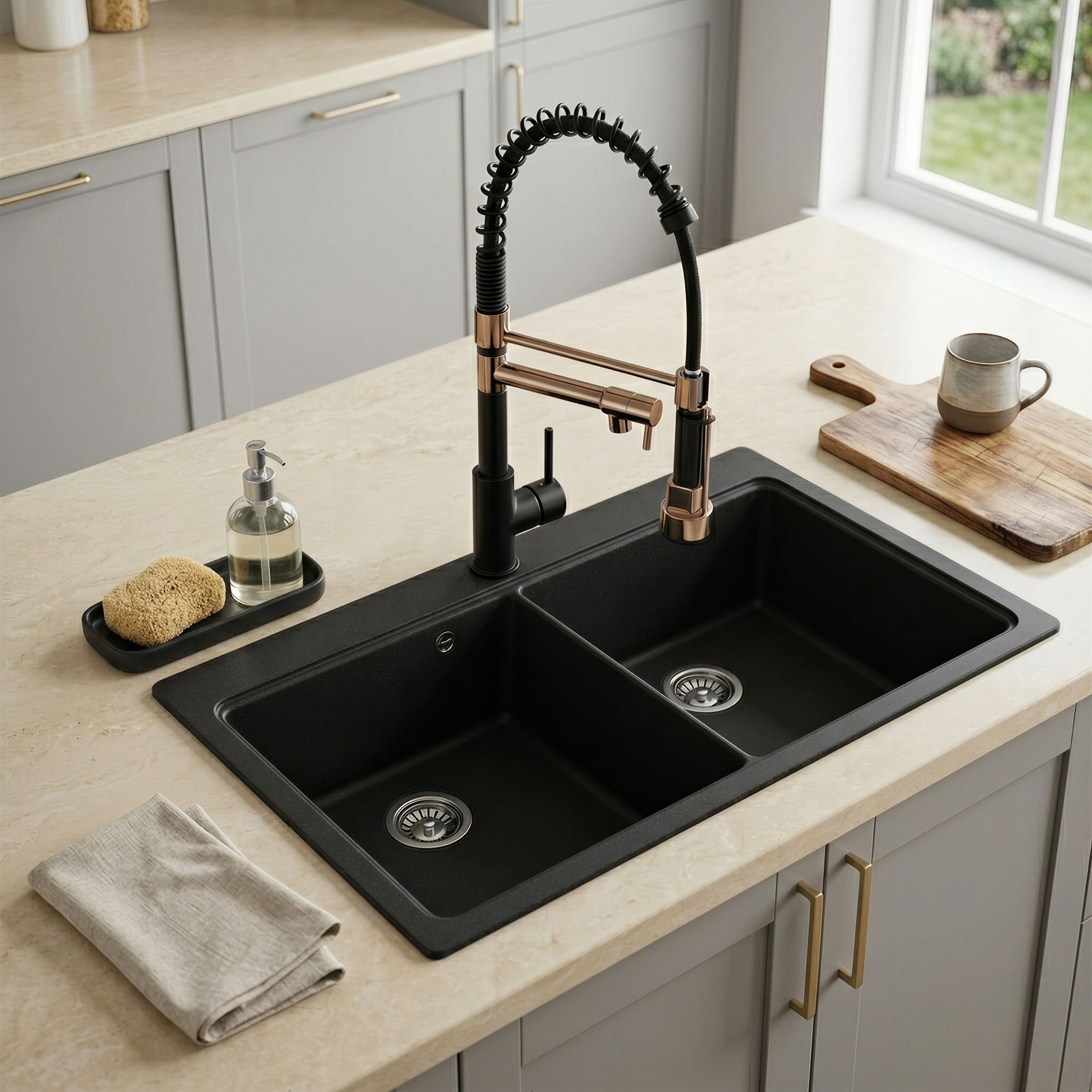 Robinet de cuisine douchette semi-pro en laiton ARMONIE