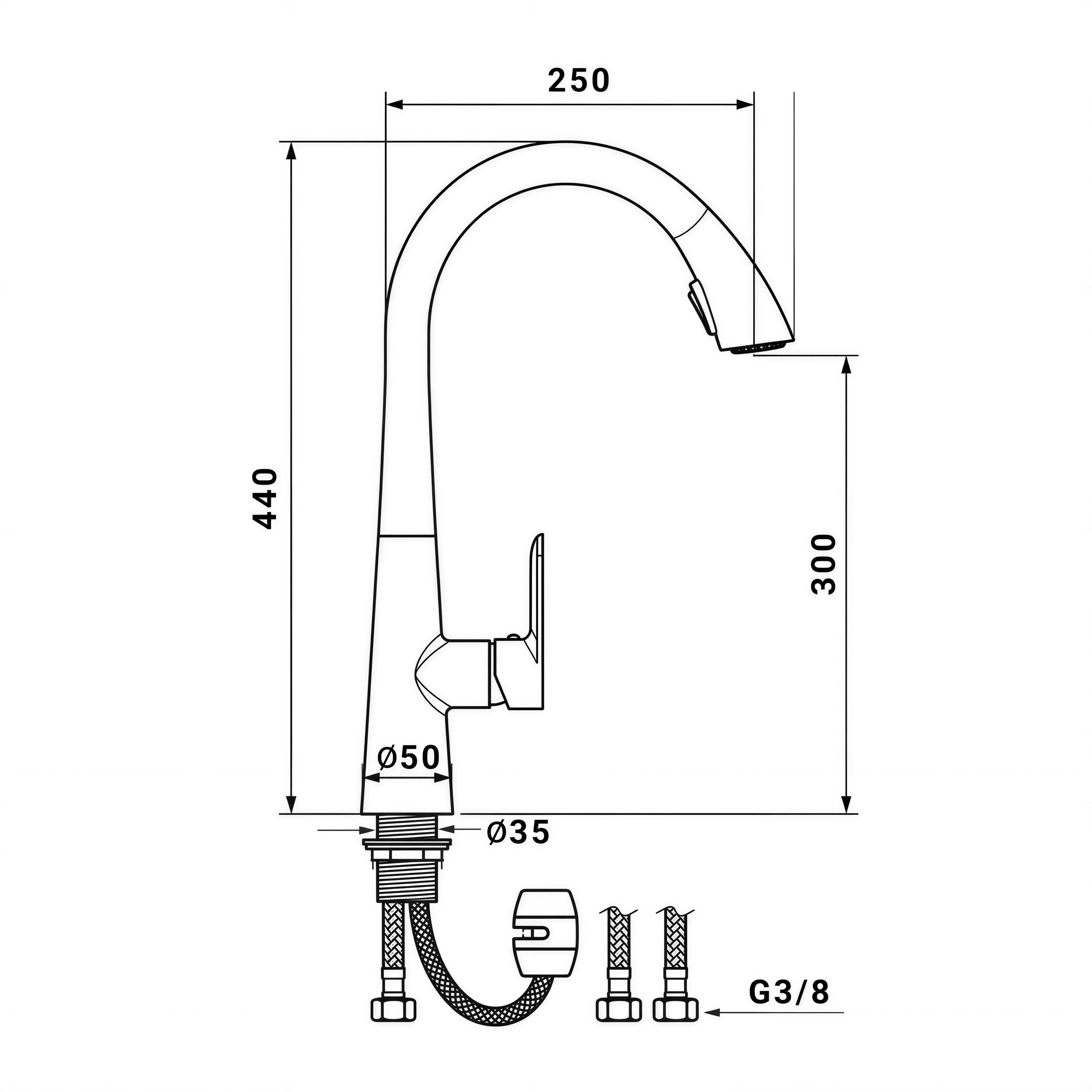 Robinet de cuisine douchette moderne LINA