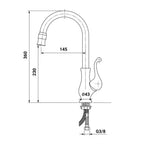 Robinet de cuisine vintage en laiton bronze antique ÉLÉGANCE
