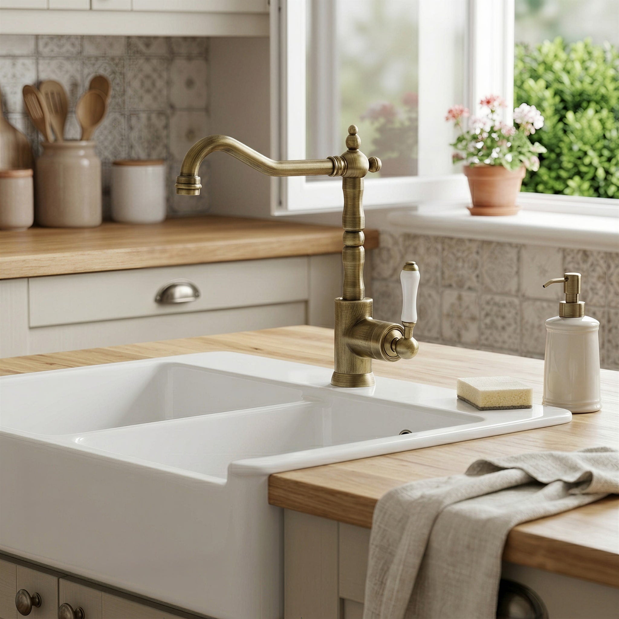 Robinet de cuisine vintage en Laiton TRADITION