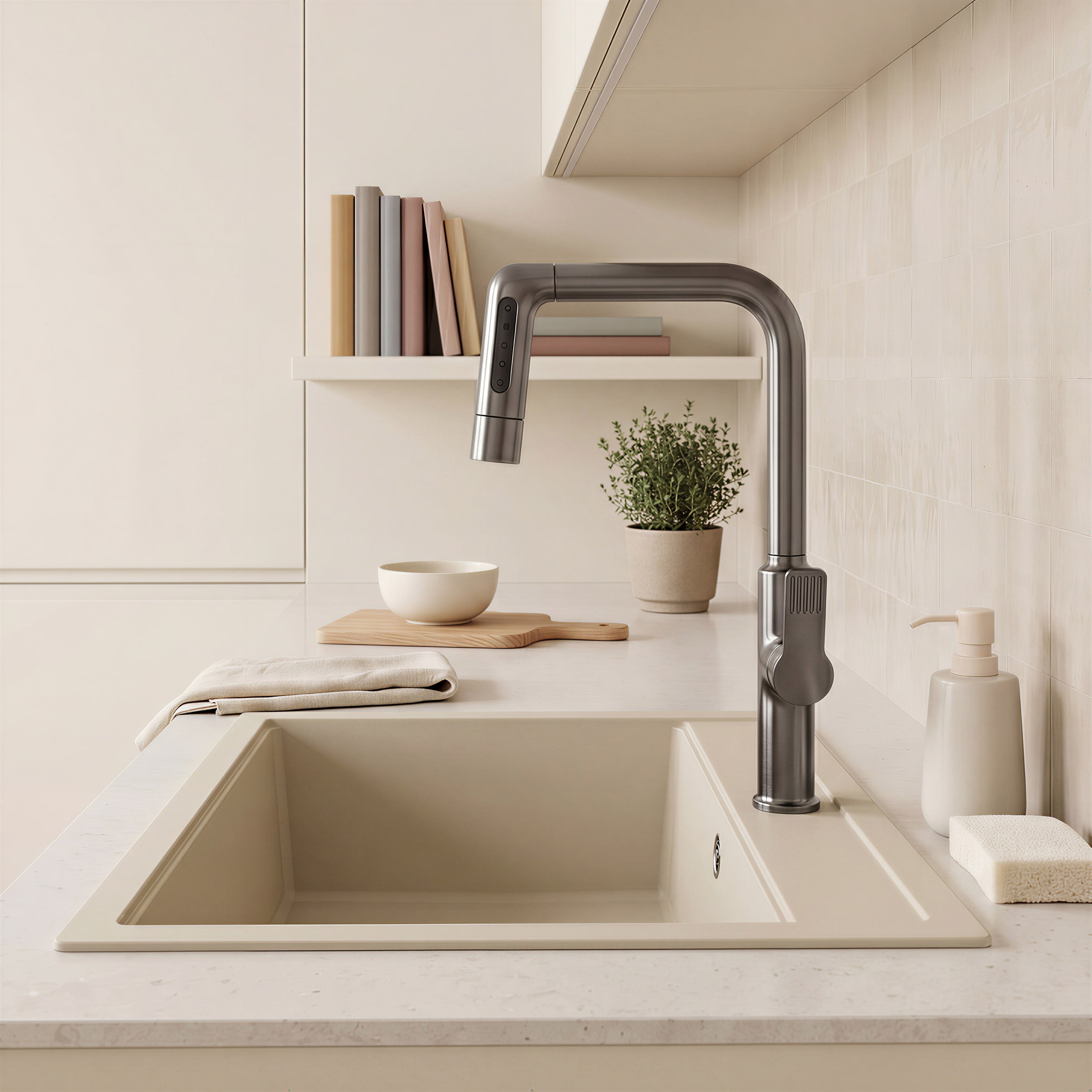 Robinet de cuisine douchette contemporain ROMANE