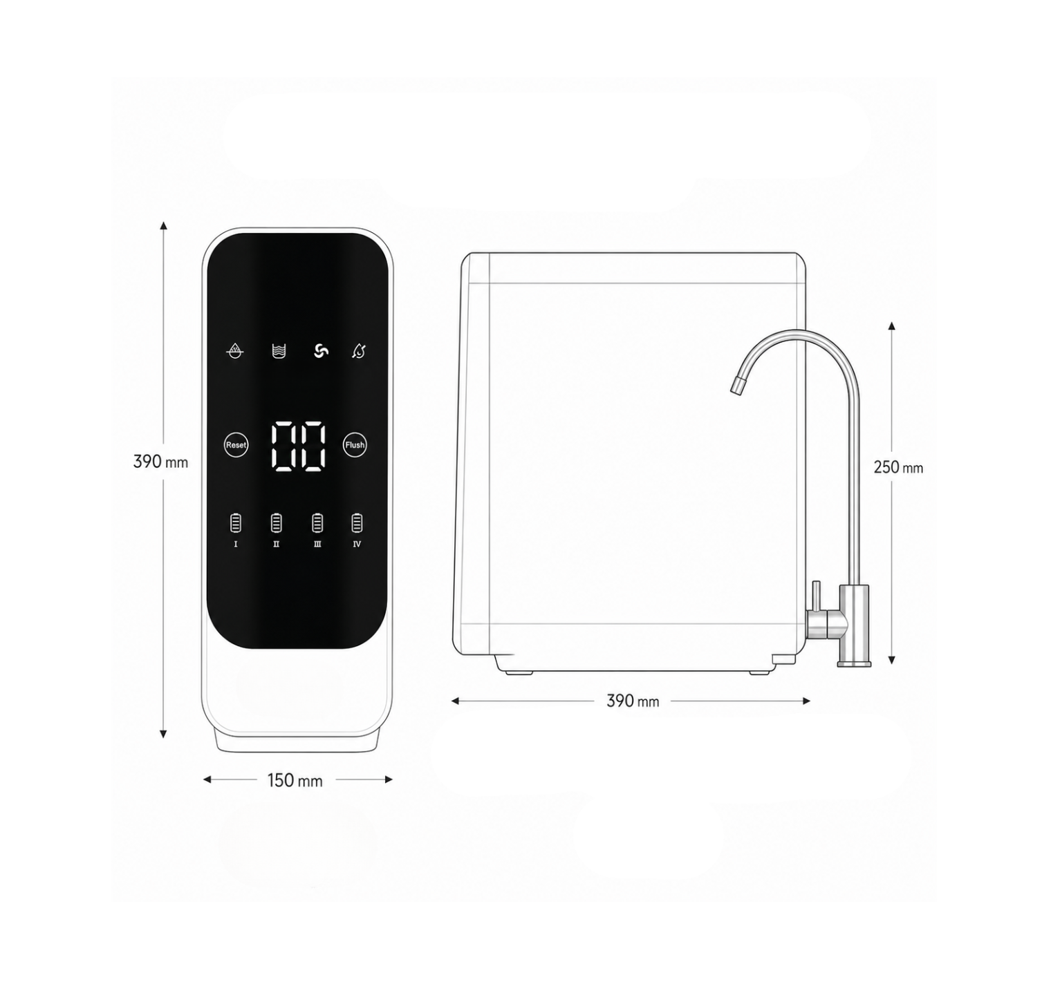 Osmoseur LED 4 étapes de filtration | SOURCE DE VIE