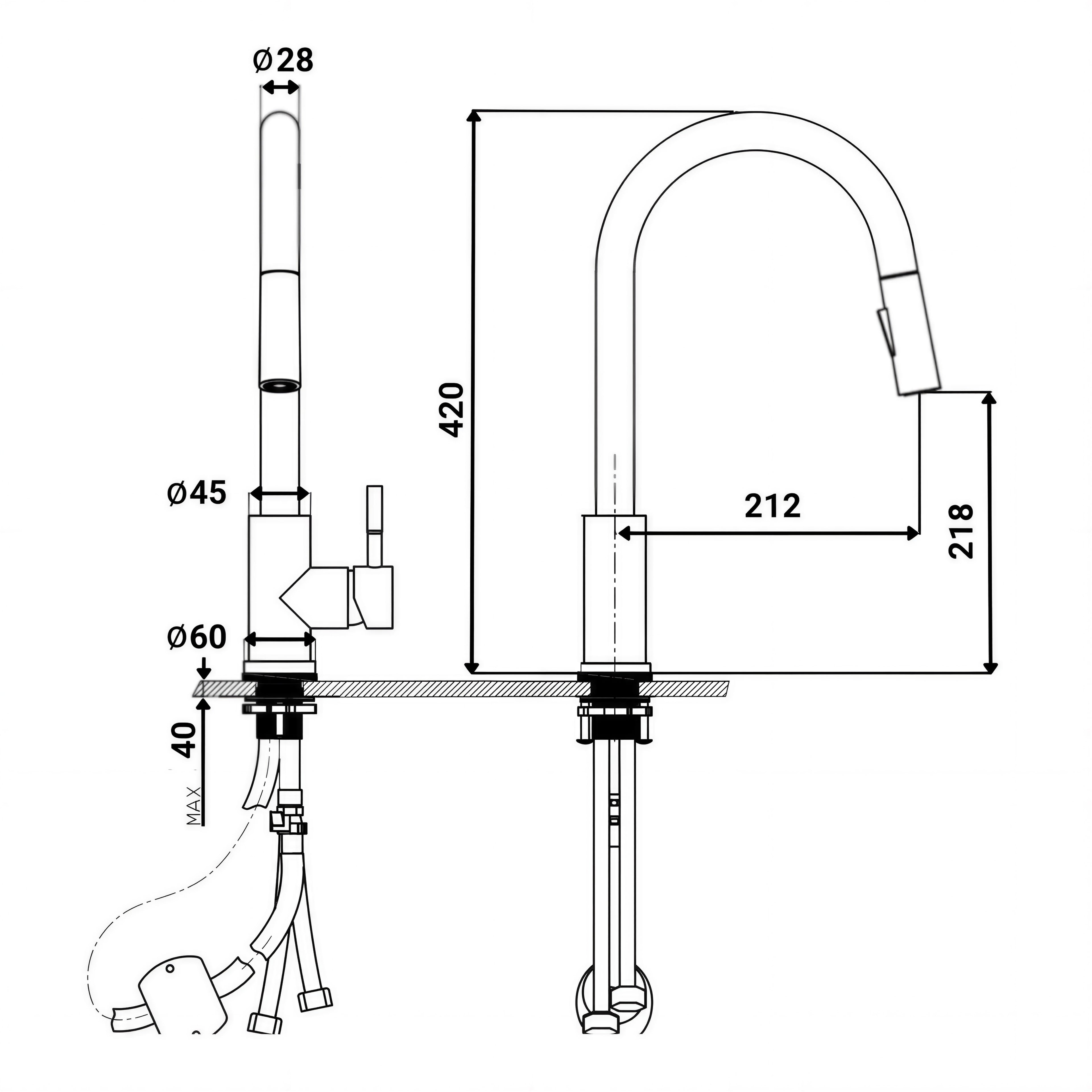 Robinet de cuisine douchette intelligent AURÉVIA