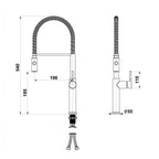 Robinet de cuisine douchette contemporain en laiton RIVAGE