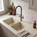 Robinet de cuisine douchette contemporain  3 voies en laiton PRESTIGE